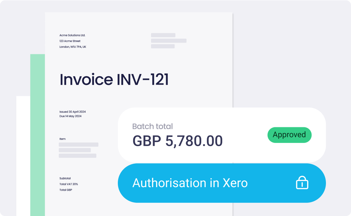 Approved batch payments invoice