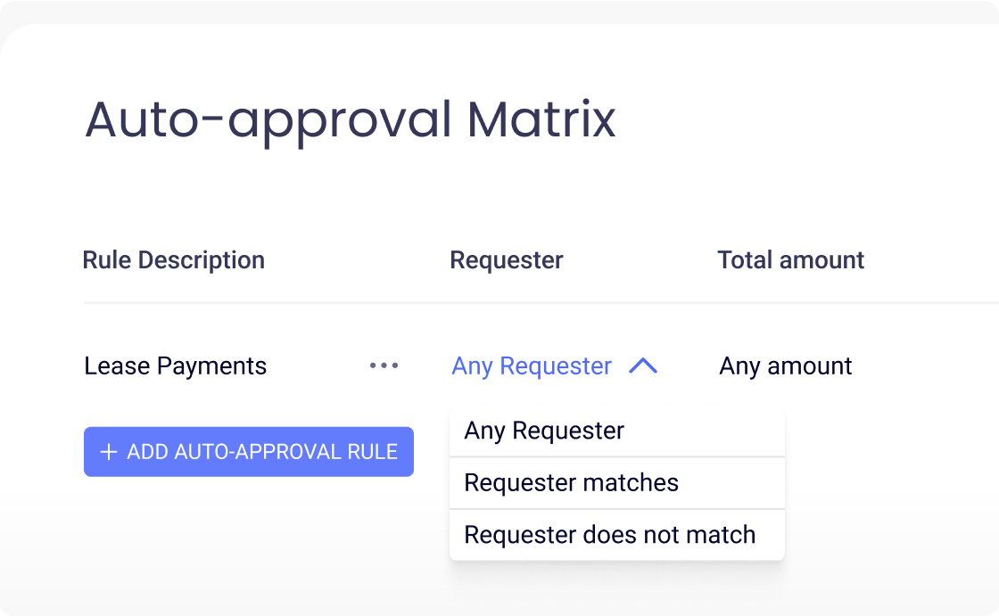 auto-approval matrix for batch payments