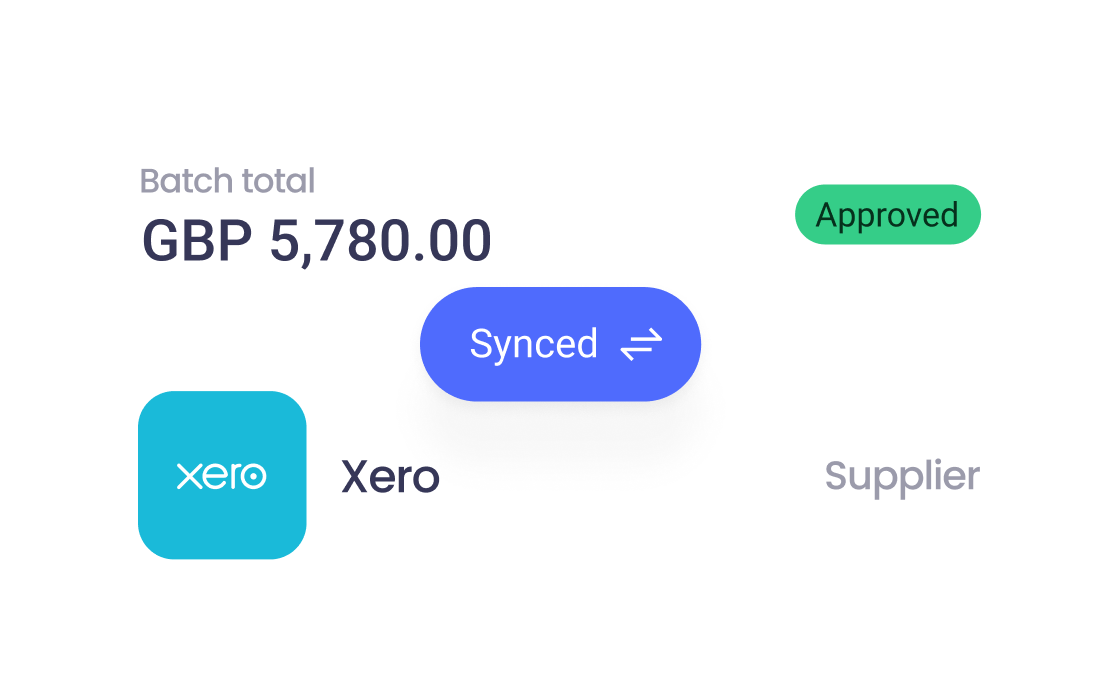 Approved batch payment pushed to Xero