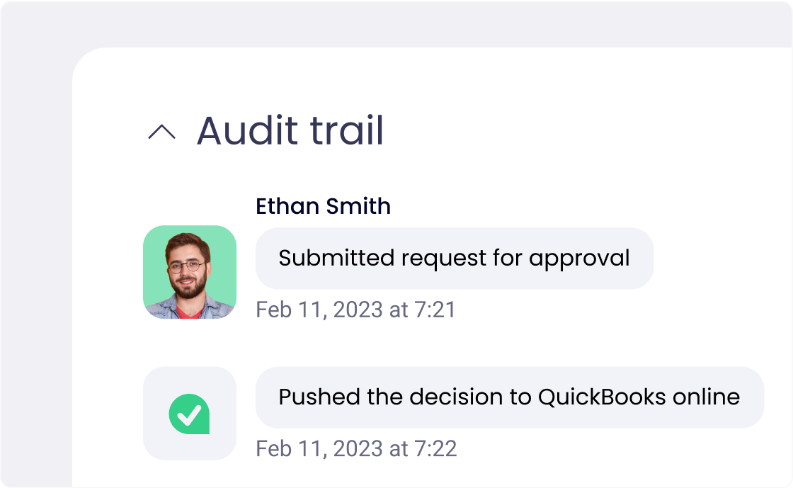 audit trail in expense approval software