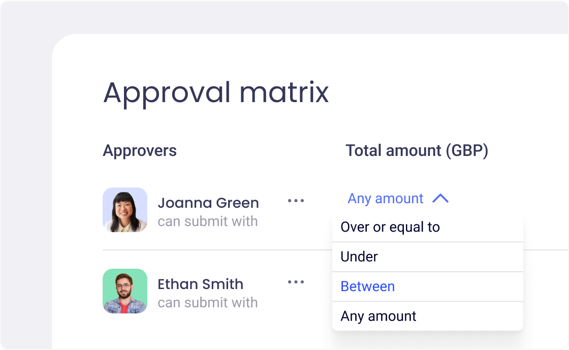 approval matrix in ApprovalMax's purchase order software