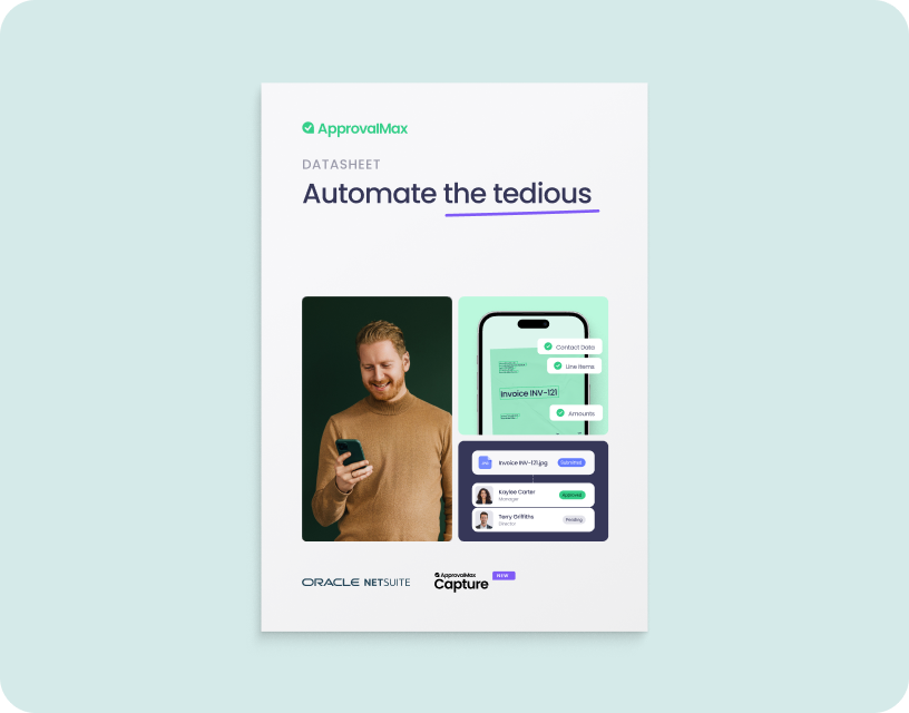 ApprovalMax Capture for Oracle NetSuite brochure (one pager)
